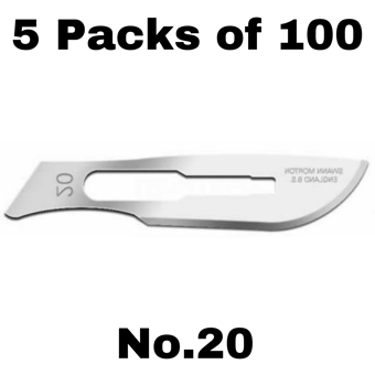 picture of Single Use Sterile - Scalpel Blades No.20 - 5 Packs of 100 - [ML-W812-PACK]