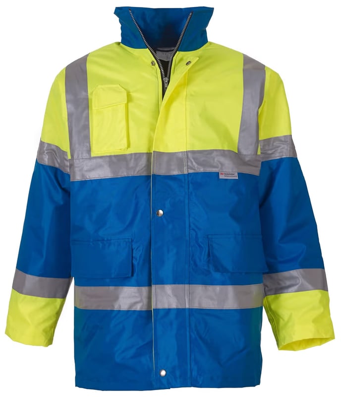 Yoko Hi-Vis Deluxe Two Tone Heavy Duty Parka Jacket - Yellow/Blue  - [BT-HVP303] - (DISC-W)
