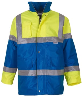 Picture of Yoko Hi-Vis Deluxe Two Tone Heavy Duty Parka Jacket - Yellow/Blue  - [BT-HVP303] - (DISC-W)