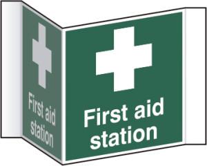 picture of Spectrum First Aid Station Projection Sign – RPVC 200mm Face - SCXO-CI-4461