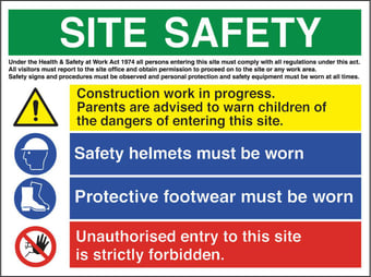 picture of Site Safety / Children / Helmets / Footwear / Entry Sign - 800 X 600Hmm - Rigid Plastic - [AS-MU25-RP]