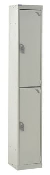 picture of QMP Standard Locker - 2 Compartment - Light Grey Doors - 1800H x 300W x 450D mm - [QM-LS1830452LXX]
