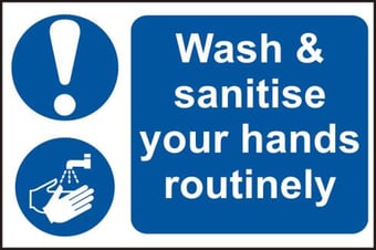 Picture of Spectrum Wash & sanitise your hands routinely - PVC 300 x 200mm - SCXO-CI-0408