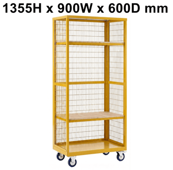 picture of QMP Hazardous Boxwell Trolley Without Doors - Plywood - 1355H x 900W x 600D mm - [QM-XW139060HZPY] - (LP)