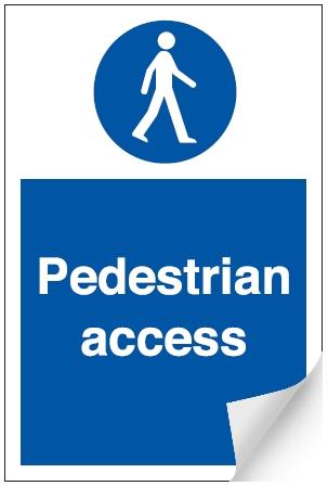 picture of Pedestrian Access Sign - 200 x 300Hmm - Self Adhesve Vinyl - [AS-MA198-SAV]