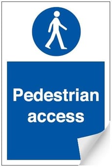 picture of Pedestrian Access Sign - 200 x 300Hmm - Self Adhesve Vinyl - [AS-MA198-SAV]