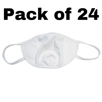 picture of Gildan White Everyday Face Mask Adult - Pack of 24 - [AP-GEMASK-WHT]