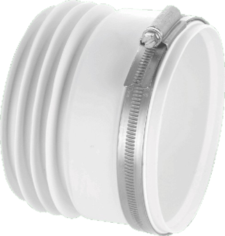 picture of McAlpine MAC-1-BTW Short Straight WC Connector - 90-114mm Inlet x 4"/110mm - [MLP-K91497]
