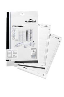 Picture of Durable - BADGEMAKER for Name Badge Inserts - 40 x 60 mm - White - Pack of 20 - [DL-145202]