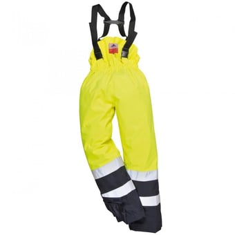 picture of Portwest - Yellow/Navy Bizflame Rain Hi-Vis Multi-Protection Trouser - PW-S782YNR - (DISC-R)