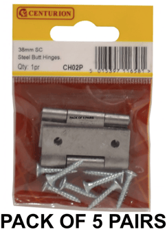 picture of Centurion SC Steel Butt Hinge - 38mm - Pack of 5 Pairs - [CI-CH02P]