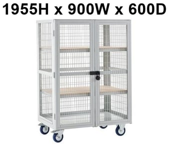 picture of QMP Boxwell Trolley With Doors - Light Grey - Plywood - 1955H x 900W x 600D - [QM-XD199060PLXX] - (LP)