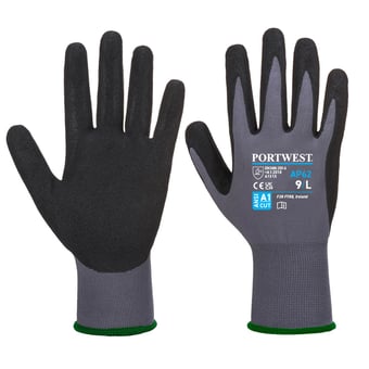 picture of Portwest AP62 Dermiflex Aqua Glove Grey/Black - PW-AP62G8R