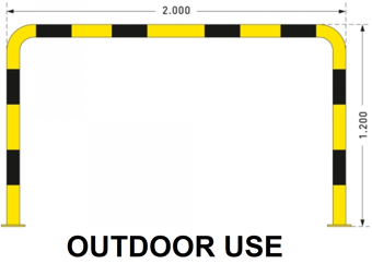 picture of BLACK BULL Protection Guard - Outdoor Use - (H)1200 x (W)2000mm - Yellow/Black - [MV-195.28.003] - (LP)