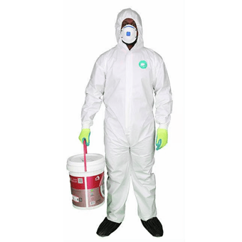 Picture of Type 5 and Type 6 SMS Breathable White Coverall - TX-SSMS50W