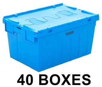 picture of BiGDUG Tote Boxes Bulk Buy Deal - 40x Boxes - 315h x 400w x 600d mm - 56L - Blue - [BDU-TSPALC50BULK] - (LP)