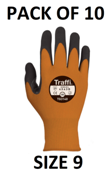 picture of TraffiGlove Morphic 3 Orange/Black Gloves - Size 9 - Pack of 10 - TS-TG3140-9X10 - (AMZPK2)