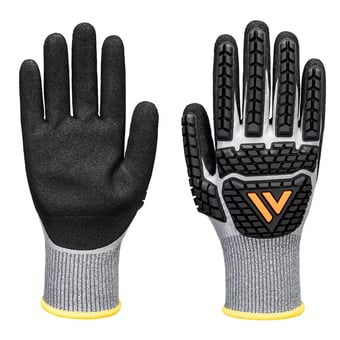 picture of Portwest AP54 - Impact F13 Nitrile Foam TPR Waterproof Glove - Pair - Grey/Black - PW-AP54G8R