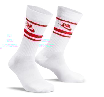 picture of Nike Sportswear Everyday Essential Crew Socks - White/Red - 3 Pairs - [BT-DX5089-WHIRED]