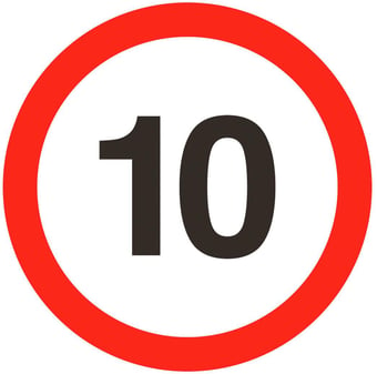 picture of Traffic 10mph sign - Class 1 Ref BSEN 12899-1 2001 - 450mm Dia - Reflective - 3mm Aluminium - [AS-TR9-ALU]