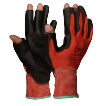 Picture of Supreme TTF Three Digit Red Polyester Fingerless Gloves - HT-100RB-1