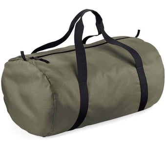 picture of BagBase Packaway Barrel Bag - Olive Green/Black - [BT-BG150-OLBK] - (DISC-R)
