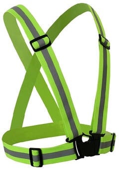 Picture of Yoko High Visibility Polyester Braces - One Size - Lime Green - [YO-HVW064LG]