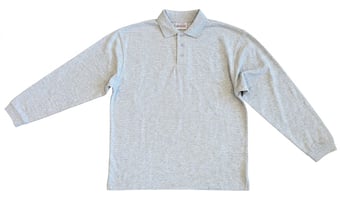 picture of Absolute Apparel - Long Sleeved Pique Polo Shirt - 230gm - Sport Grey - Size S - [AP-AA107-SGR] - (DISC-W)
