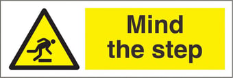picture of Mind the Step Sign LARGE - 600 x 200Hmm - Rigid Plastic - [AS-WA55-RP]
