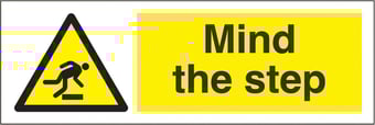 Picture of Mind the Step Sign LARGE - 600 x 200Hmm - Rigid Plastic - [AS-WA55-RP]