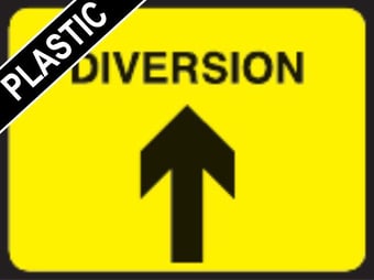 picture of Temporary Traffic Signs - Diversion Arrow - 600 x 450Hmm - Non Reflective - Rigid Plastic - [IH-ZT9-RP] - (MP)