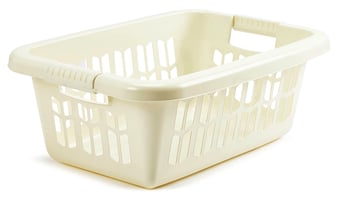 picture of Whitefurze Easy Grip Rectangular Laundry Basket - Cream - [WHF-H192R8]