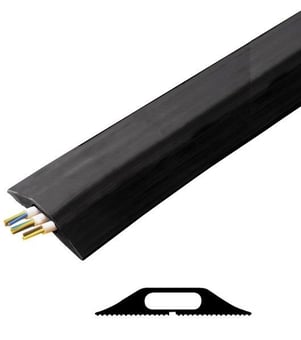 Picture of Superior Black Floor Cable Tidy Protector - Best Quality Cover for Permanent Use - Fits 2/3 x 9mm Cable - Black - [VS-TYPE-B]