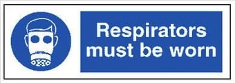 picture of Respirators Sign LARGE - 600 x 200Hmm - Rigid Plastic - [AS-MA58-RP]