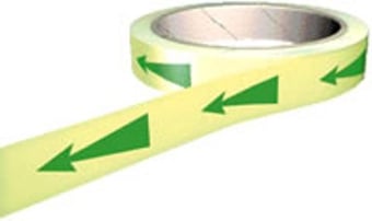 picture of Photoluminescent Adhesive Floor Marking Tape - Green Arrow - AS-PHT12