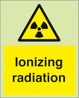 Picture of Photoluminescent Ionising Radiation Signs - 200 X 300Hmm - Self Adhesive Rigid Plastic - [AS-PH250-SARP]