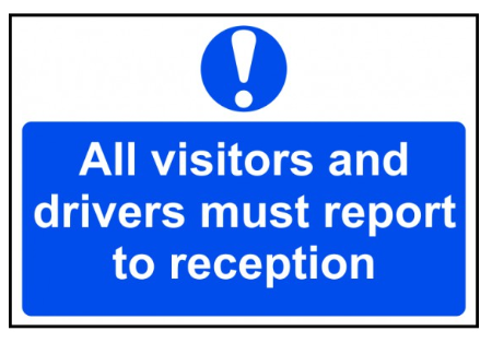 picture of Spectrum All Visitors And Drivers Must Report To Reception - RPVC 300 x 200mm - SCXO-CI-14412