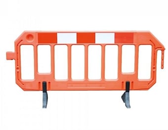 picture of TRAFFIC-LINE Blow Moulded Barriers - Orange with Red/White Reflective Panel - 1000mmH x 2000mmL x 50mmD  - [MV-230.27.647]