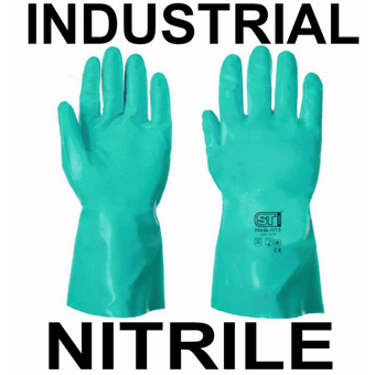 picture of Supertouch Nitrile N15 Extra Tough Flock Lined Chemical Protection Green Gloves - ST-12331 - (NICE)