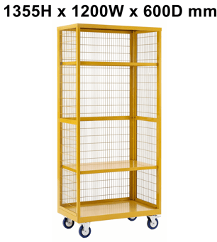 picture of QMP Hazardous Boxwell Trolley Without Doors - Steel - 1355H x 1200W x 600D mm - [QM-XW131260HZMY] - (LP)