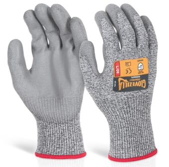 picture of Glovezilla PU Palm Coated Grey Gloves - BE-GZ03GY - (DISC-X)