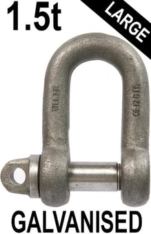 picture of 1.5t WLL Galvanised Large Dee Shackle c/w Type A Screw Collar Pin - 5/8" X 3/4"- [GT-HTLDG1.5]