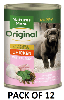 picture of Natures Menu Can Junior Chicken & Turkey Wet Dog Food 12 x 400g - [CMW-NMDCJ0]