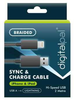 picture of Digital Pal iPhone Sync and Charge Cable 2m Braided - [OTL-322877]