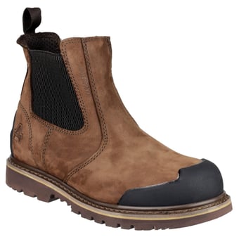 picture of Amblers FS225 Goodyear Welted Waterproof Pull On Chelsea Brown Safety Boots S3 WR SRA - FS-20433-32276