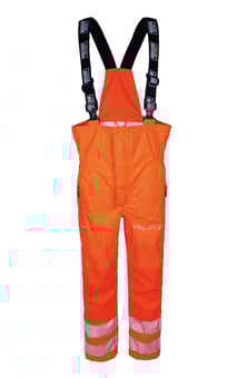picture of Lyngsoe Multinorm Hi-Vis Bib'n'Brace Trousers - Hi-Vis Orange - LS-ARC-LR19059-05 - (NICE)