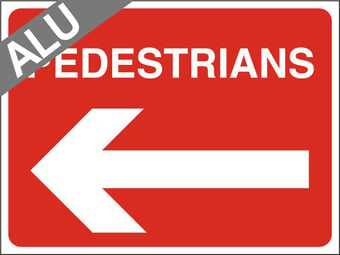 picture of Temporary Traffic Signs - Pedestrians Arrow Left - Class 1 Ref BSEN 12899-1 2001 - 600 x 450Hmm - Reflective - 1mm Aluminium - [AS-ZT13-ALU]
