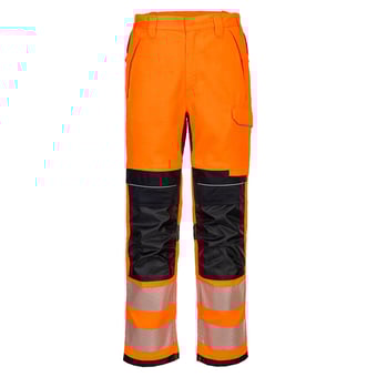 picture of Portwest FR414 - PW3 FR HVO Work Trousers - Orange/Black - PW-FR414OBR