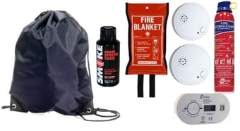 picture of Diamond Fire Property Safety Pack – Includes Long-Life Ionisation Smoke Alarm and Digital Carbon Monoxide Alarm - In a Handy Pull String Bag - [IH-DIAMONDSAFETYPACK]