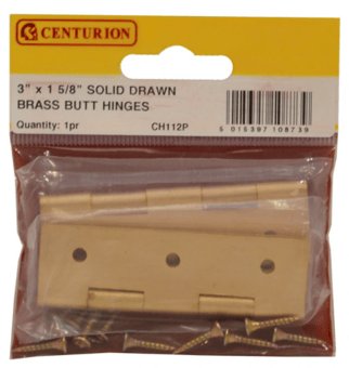 Picture of Centurion SC Medium Duty Solid Drawn Butt Hinges (1 Pair) - 3" x 1 5/8" x 2mm - [CI-CH112P]